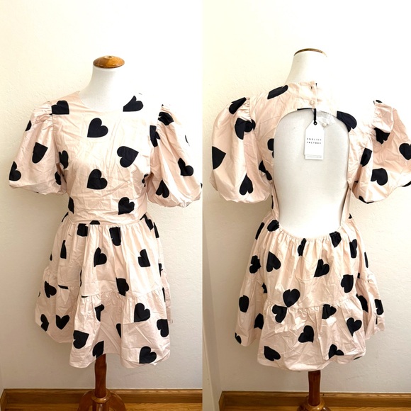 English Factory Black Heart Back Cutout Dress - Picture 2 of 3